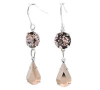 pewterhooter London Collection - Orecchini pendenti da donna in argento Sterling 925 (oro rosa e rosa vintage)