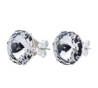 pewterhooter Orecchini a perno da donna in argento Sterling con cristalli austriaci bianchi, stile vintage, con confezione regalo