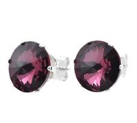 pewterhooter Orecchini a perno da donna in argento Sterling con cristallo austriaco ametista, stile vintage, con confezione regalo