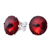 pewterhooter Orecchini da donna in argento Sterling con cristalli austriaci rossi Siam, stile vintage, con confezione regalo