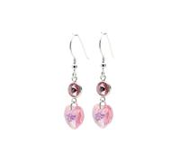 pewterhooter Orecchini pendenti da donna in argento Sterling con cristalli austriaci rosa chiaro, stile vintage, con confezione regalo