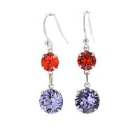 pewterhooter Orecchini pendenti da donna in argento Sterling con giacinto e cristallo austriaco viola, in confezione regalo