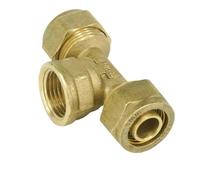 PEX-AL-PEX Tube Outer Diameter 16/18/20/25mm - 1/2" 3/4" 1" Female Tee 3 Ways Brass Fitting For Solar Water Heater(16x20mm,1")