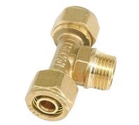 PEX-AL-PEX Tube Outer Diameter 16/18/20/25mm - 1/2" 3/4" Male Tee 3 Ways Brass Fitting For Solar Water Heater(20x25mm,3/4")