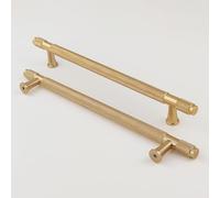 Pexintek 2 Pezzi Dorate Mobili Moderni Maniglie per Mobili da Cucina Aluminum Alloy, 192mm Distanza dei Fori Maniglie Armadio Camera da Letto Maniglie Cassetti Porte Maniglie Cucina (Giallo Oro)