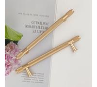 Pexintek 6 Pezzi Dorate Mobili Moderni Maniglie per Mobili da Cucina Aluminum Alloy, 128mm Distanza dei Fori Maniglie Armadio Camera da Letto Maniglie Cassetti Porte Maniglie Cucina (Giallo Oro)