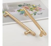 Pexintek 6 Pezzi Dorate Mobili Moderni Maniglie per Mobili da Cucina Aluminum Alloy, 160mm Distanza dei Fori Maniglie Armadio Camera da Letto Maniglie Cassetti Porte Maniglie Cucina (Giallo Oro)