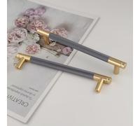 Pexintek 6 Pezzi Dorate Mobili Moderni Maniglie per Mobili da Cucina Aluminum Alloy, 160mm Distanza dei Fori Maniglie Armadio Camera da Letto Maniglie Cassetti Porte Maniglie Cucina (Grigio Dorato)