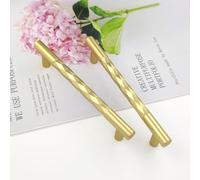 Pexintek 6 Pezzi Dorate Moderni Maniglie per Mobili da Cucina 128mm Distanza Fori Maniglia per Armadio Porte Vintage con Viti adatto per Comodino Cassetti (Dorato)