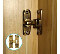 Pexintek Piccola Serratura per porta scorrevole a 90/180 Gradi Interne, Chiavistello per Porte con viti ad Apertura su Entrambi i Lati, Vintage per Cucine, Camera da Letto, Studio, Bagni(Ottone)