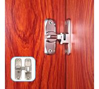 Pexintek Piccola Serratura per Porte Scorrevoli a 90 Gradi per Porte Interne, Chiavistello per Porte ad Apertura su Entrambi i Lati, Serratura Vintage per Cucine, Camera, Studio, Bagni (Argenteo)