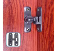 Pexintek Piccola Serratura per Porte Scorrevoli a 90 Gradi per Porte Interne, Chiavistello per Porte ad Apertura su Entrambi i Lati, Serratura Vintage per Cucine,Camera da Letto,Studio,Bagni(Grigio)