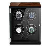 Pexnova Avvolgitore per orologi automatici per 1, 2, 4, con motore giapponese silenzioso, luci a LED, custodia di lusso per orologi meccanici, custodia in legno, cassa girevole per pianoforte, colore