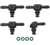 Pexorin 4 connettori di ritorno for tubo di perdita dell'iniettore di olio Common Rail, 3 connettori a T, 1 connettore a L, connessioni del di alimentazione. Tubo di ritorno del carburante per auto