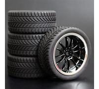 Pexorin 4 Pezzi di Pneumatici da Turismo in Gomma Morbida for Auto RC 1/10 Set di Pneumatici RC per Tutti i Terreni(6012-6085)