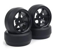 Pexorin 4 Pezzi/Set Pneumatici Rc Drift cerchione con Offset 6 mm e Esagonale 12, for HPI, for HSP, RC Auto da Corsa su Strada Set di Pneumatici RC per Tutti i Terreni