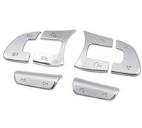 Pexorin Adesivo for pulsanti 6 pezzi Volante for auto Pulsante di regolazione del volume Manopola Trim Cover Decalcomanie riparazione, for VW, for Touran, 2016 Kit pulsanti al volante