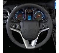 Pexorin Adesivo for rivestimento decorativo for modanatura del volante dell'auto in ABS automatico, for Chevrolet, Orlando 2009-2018 Accessori CA Adesivo per volante(BLACK Matt Silver)