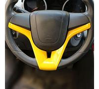 Pexorin Adesivo for rivestimento decorativo for modanatura del volante dell'auto in ABS automatico, for Chevrolet, Orlando 2009-2018 Accessori CA Adesivo per volante(BLACK Yellow)