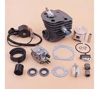Pexorin Kit bobina di accensione carburatore pistone cilindro da 46 mm, for Husqvarna 55 51, linea filtro carburante guarnizione paraolio cuscinetto motosega Kit cuscinetto albero motore motosega