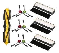 Pexorin Kit filtro spugna spazzola laterale a rullo, for parti aspirapolvere Deebot OZMO 950 920, 1 spazzola a rullo, 3 filtri, 3 spugne, 6 spazzole laterali Filtro per aspirapolvere