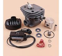 Pexorin Kit paraolio filtro aria bobina di accensione pistone cilindro da 47 mm, for Husqvarna 357 XP 357XP 359, parti motore motoseghe perno da 12 mm Kit cuscinetto albero motore motosega
