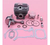 Pexorin Kit pistone paraolio albero motore cilindro da 52 mm, for motoseghe STIHL, MS440 044 11280201227 11280292301 Set completo di guarnizioni Kit cuscinetto albero motore motosega