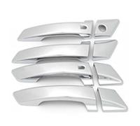 Pexorin Rivestimento for maniglia portiera auto in fibra di carbonio cromata, for Changan, CX70 CS55 CS75 CS95 Accessori for lo styling copertura per maniglia portiera auto(BLACK Silver 2 Buttons)
