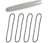 Pexorina 14 Barra Guida Per Motosega Confezione Da 4 Catene Per Sega | Catena Di Ricambio Da 35 Cm, Per Passo 3/8, 50 Maglie Driver, 0,050
