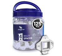 Peygran - Distanziali multi piastrella, 4 dimensioni in 1 secchio distanziatore con 125 distanziatori riutilizzabili con 4 misure 5 mm, 3 mm, 2 mm (1/16") e 1 mm (1/32") ciascuno