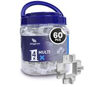 Peygran - Sistema di livellamento per piastrelle, 4 distanziatori multi X, altamente resistenti, per grandi formati, lastre pesanti, per la casa, 4 distanziatori in 1 (1/32", 1/16", 1/8", 3/16"),