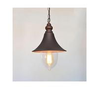 PEYNIR Lampadario E27 Lampadario a sospensione per esterni in metallo rurale in stile europeo Paralume per PC Impermeabile Galleria da giardino Lampada a sospensione Padiglione della villa Decorativo