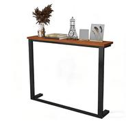 PEYNIR mobile dietro divano Mensola sopra il termosifone per riporre oggetti e decorare, tavolino sottile dietro il divano, scrivania consolle stretta per ingresso(Teak,L120xW25xH100cm)