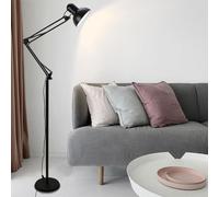 PEYNIR piantana Lampada da terra pieghevole a braccio lungo Soggiorno Lampada da terra classica moderna nera Lampada da terra con protezione per gli occhi da lettura a LED luce da pavimento