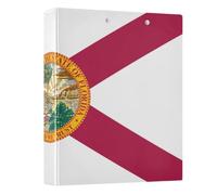 Peystean - Raccoglitore ad anelli rotondo a D da 3,8 cm, con portablocco integrato, copertina rigida stampata su un lato, confezione da 1 bandiera della Florida