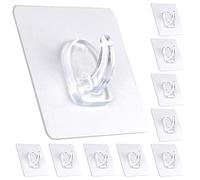 PEYZCNOK Ganci adesivi, resistenti, 9,1 kg (max), impermeabili e resistenti all'olio, rimovibili, trasparenti, senza cuciture, riutilizzabili, per cucina, bagno, camera da letto, ufficio, confezione