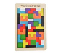 Pezicco Puzzle Legno,Giochi e Giocattoli Bambini Montessori Educazion Giochi Costruzioni Logica Sviluppare Giocattol 2+ Anni Tetris Tavola Educativi Creativo DIY Blocchi Toys Tetris (18x27cm)