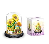 Pezicco Set di Costruzioni, Fiore e Pianta Giocattolo Blocchi di Costruzione DIY Costruzioni Decorazioni Bouquet Collezione Botanica Creativo Regalo con Coperchio Antipolvere (558PCS)