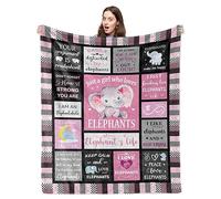 Pezole - Coperta con elefanti, idea regalo per donne, elefanti, amanti degli elefanti, decorazione elefante, idea regalo per Natale, compleanno, festa della mamma, simpatica stampa con elefanti, 127 x