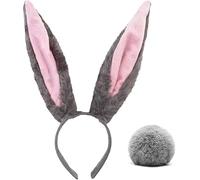 PEZPEOR Bunny, set di costumi da coniglio e coda, coniglietto pasquale per adulti e bambini, accessori per feste cosplay