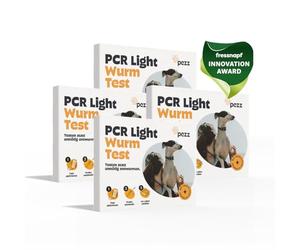 Pezz PCR Light Wormtest cane in confezione da 4 | Analisi compatta dei vermi e parassiti più comuni | Giardie, nematodi, tricococefali, anchilostomi | con scoperta di laboratorio | Spedizione gratuita