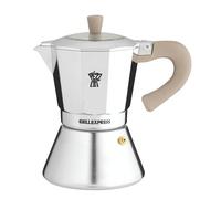 Pezzetti, Bellexpress Caffettiera 6 Tazze Alluminio Alimentare, Coperchio in Plastica, Guarnizione in Silicone Alimentare, Manico e Resistente al Calore; Per Piani a Gas, Elettrici e Vetroceramica