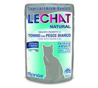 Pezzetti gelatina gatti LECHAT NATURAL tonno e pesce bianco Busta 80 gr 0671