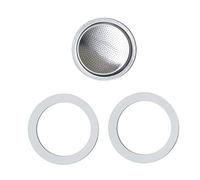 Pezzetti, Kit di Ricambio Per Caffettiera 2 Tazze, Include Due Guarnizioni, Un Filtro In Acciaio Inox, Compatibile Con Caffettiera Steelexpress