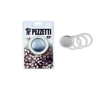 Pezzetti, Kit di Ricambio Per Caffettiera 6 Tazze, Include Due Guarnizioni, Un Filtro In Acciaio Inox, Compatibile Con Caffettiera Steelexpress