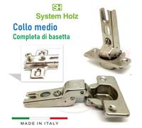 PEZZI 24 CERNIERA CERNIERE TIPO SALICE COLLO MEDIO ANTE PENSILI MOBILI CON BASE