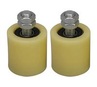 pezzi 48x50 mm giallo argento nylon acciaio cuscinetto a rulli piatti ruota di guida 6201 vite M12 per porta elettrica cancello scorrevole