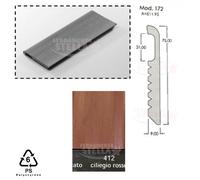 PEZZI 6 BATTISCOPA ZOCCOLINO PER MURO PARETE ASTE MT 2,90 - COLORE CILIEGIO