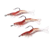 pezzi 6 cm/3 g esca artificiale per la pesca gamberetti gamberetti esca morbida attrezzatura nottilucenti luminosi realistici con gancio rosso
