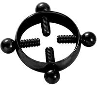 Pezzi Anelli per capezzoli, Scudo Rotondo Non Piercing Clip su Anelli per capezzoli in Acciaio Finti capezzoli Gioielli Piercing(Nero)